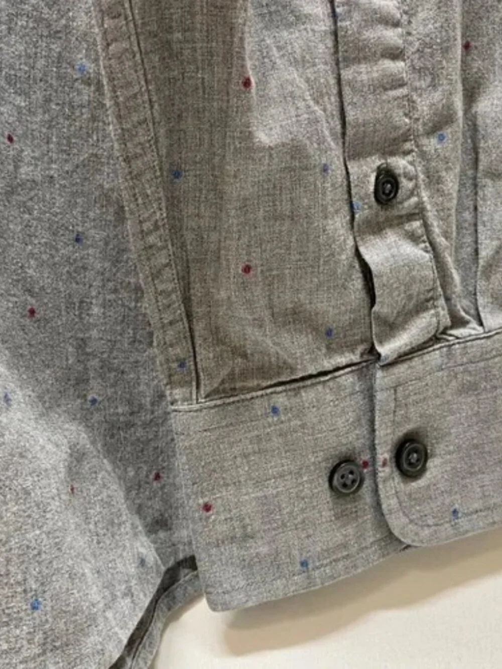 Banana Republic Dress Shirt Men's XL Grey Confetti Soft Wash Standard‎ Fit EUC